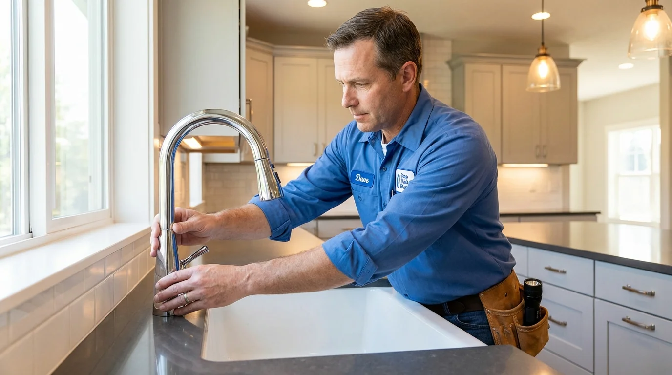 Kitchen faucet installation by Johns Plumbing LLC in Marquette